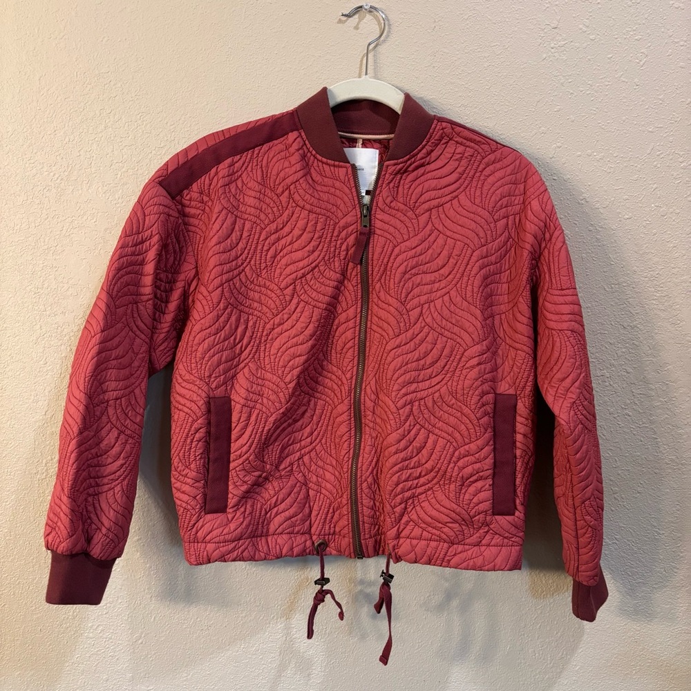 Anthropologie Burgundy Quilted Jacket